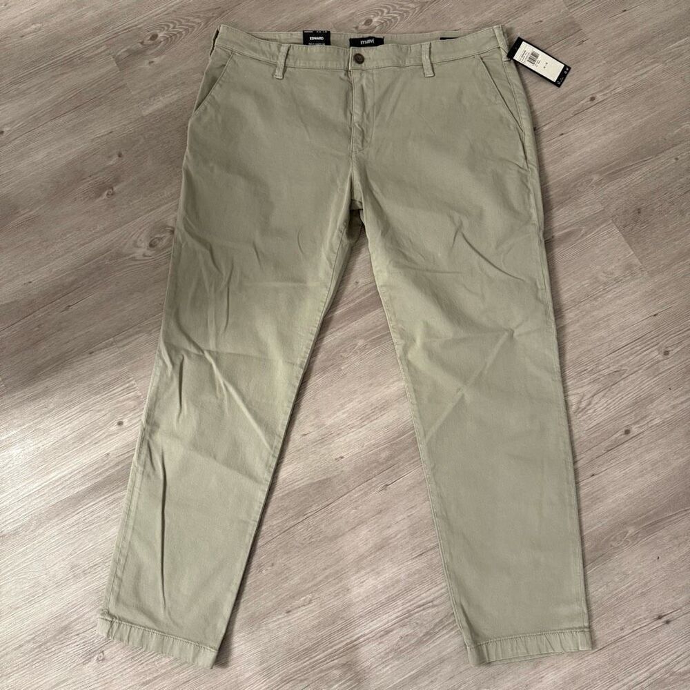 Mavi Jeans Mens Edward Gray Twill Slim Straight Leg Pants NEW size 42 X 32